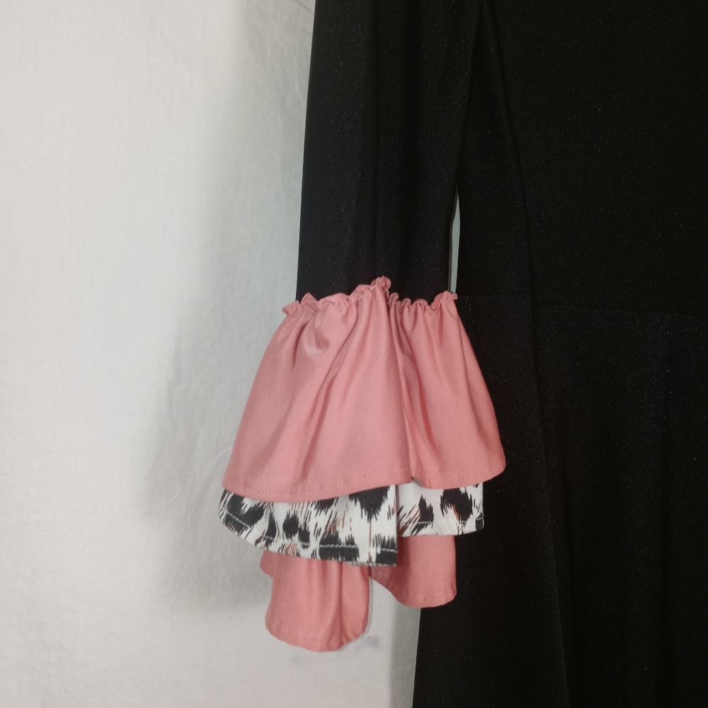 Pin up couture retro pink black body con midi - Picture 4 of 14